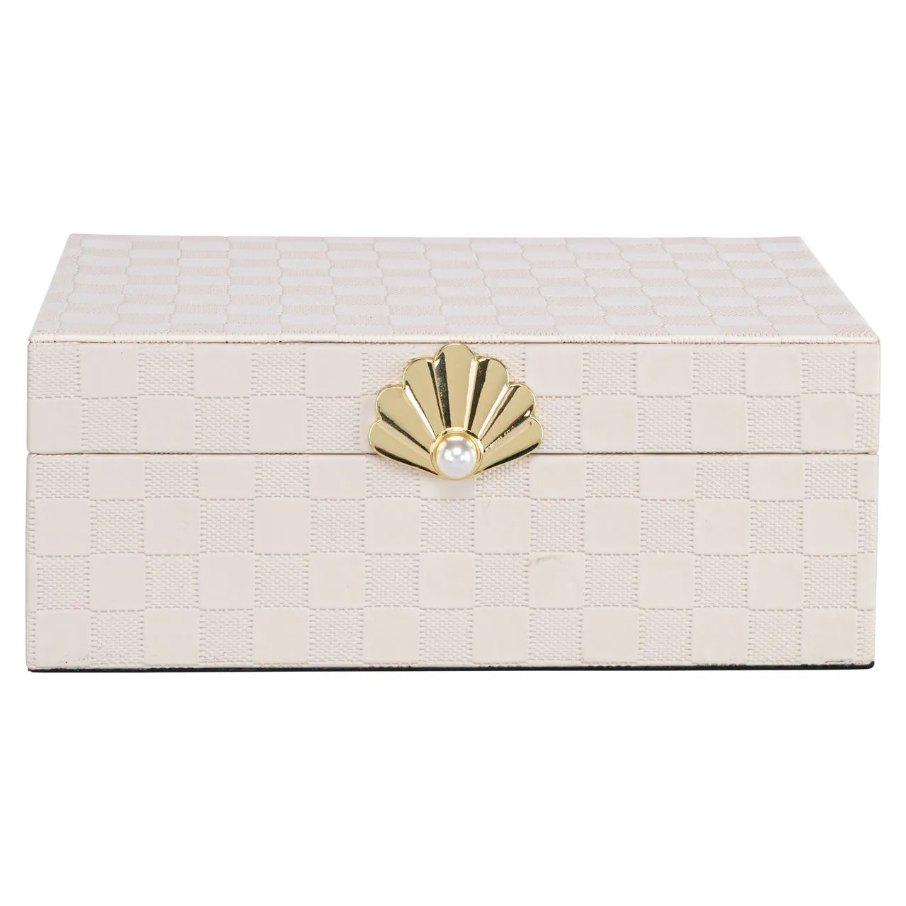 Richmond Interiors Bless Ivory Faux Leather Storage Box Large
