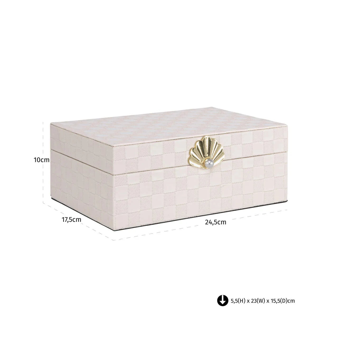 Richmond Interiors Bless Ivory Faux Leather Storage Box Large