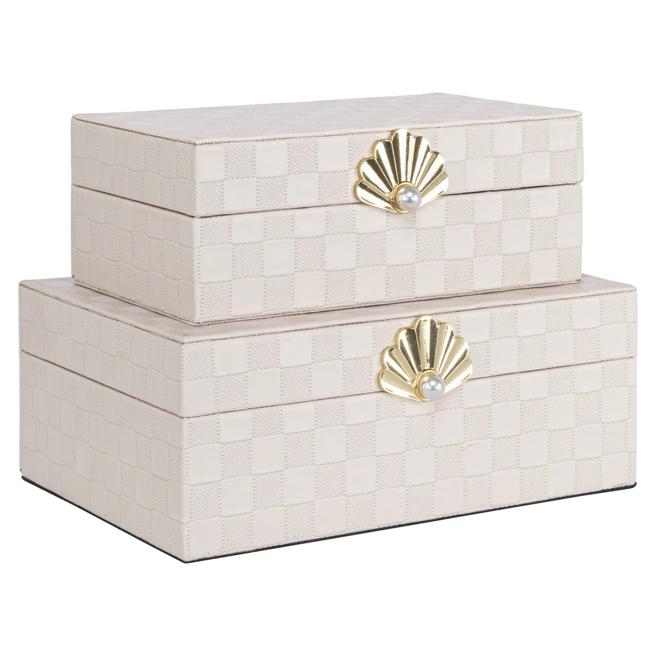 Richmond Interiors Bless Ivory Faux Leather Storage Box Large