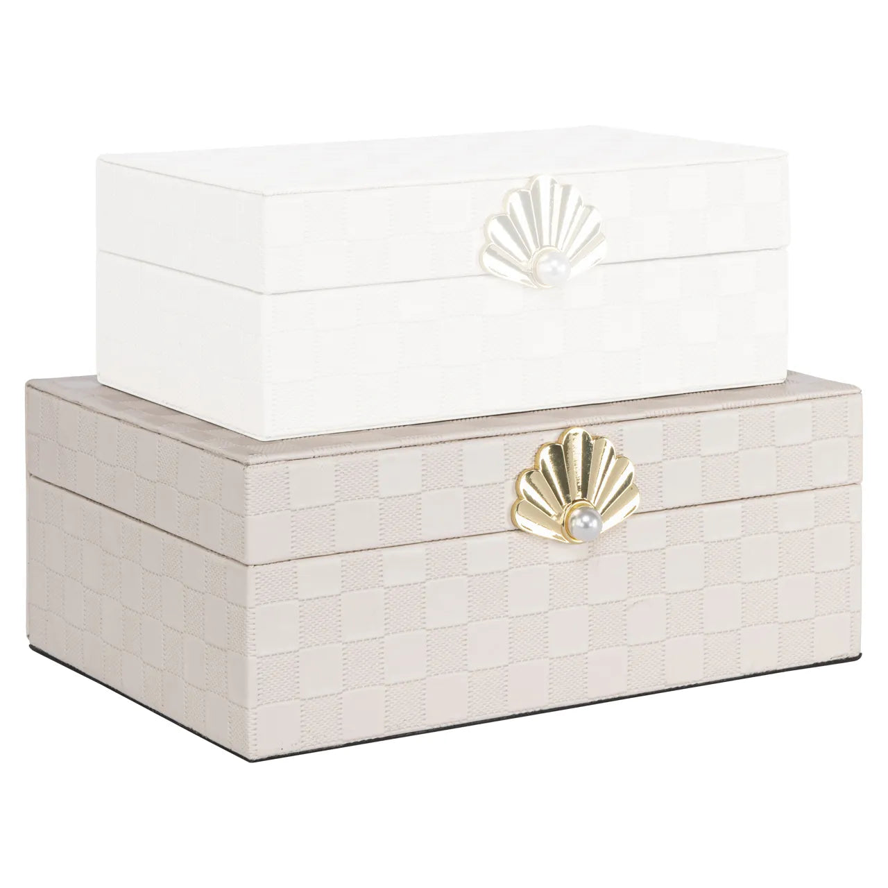 Richmond Interiors Bless Ivory Faux Leather Storage Box Large
