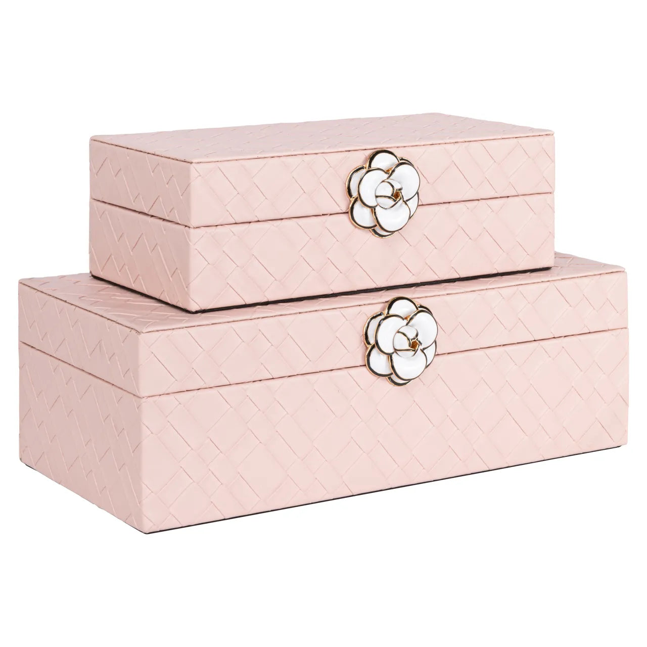 Richmond Interiors Lotte Pink Faux Leather Storage Box Small