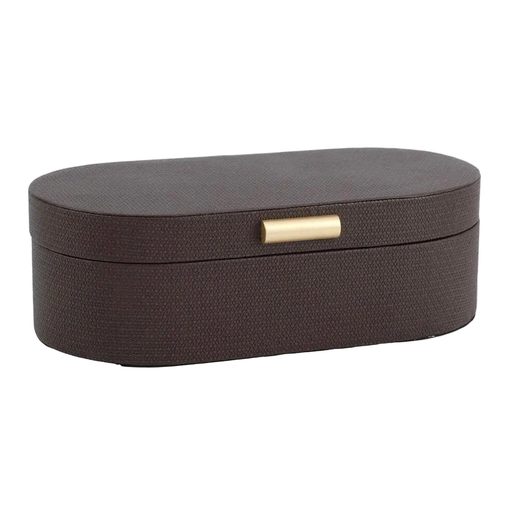 Richmond Interiors Nova Brown Faux Leather Storage Box Large