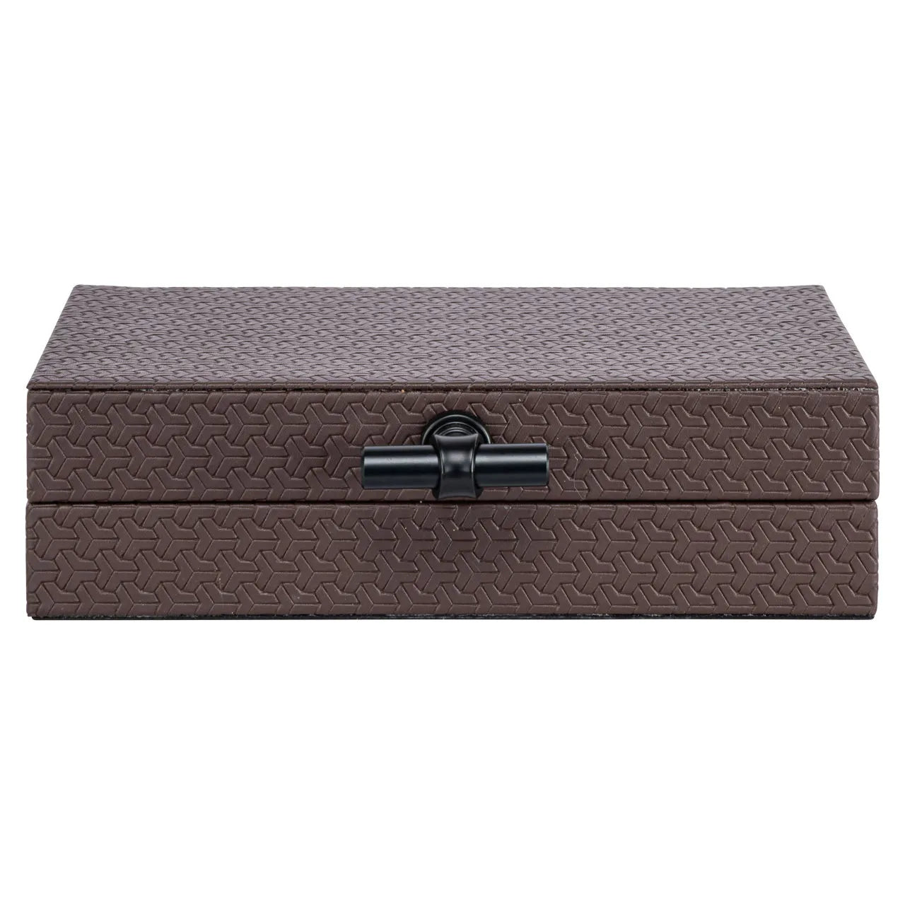 Richmond Interiors Billie Dark Brown Faux Leather Storage Box Small
