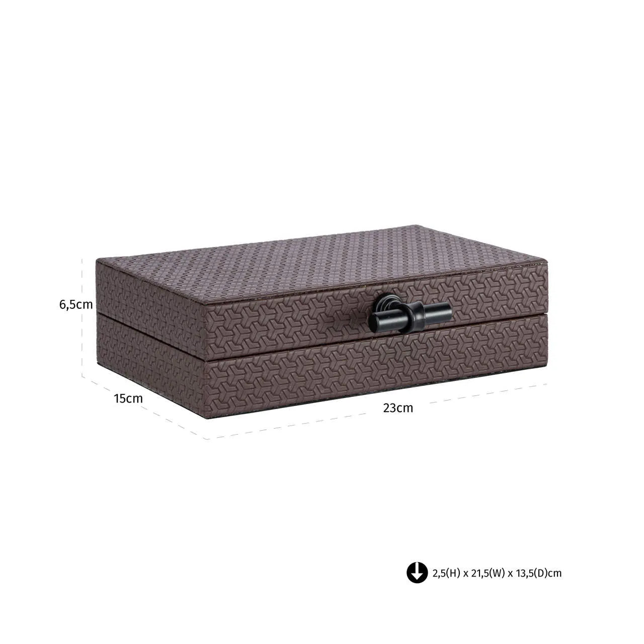 Richmond Interiors Billie Dark Brown Faux Leather Storage Box Small