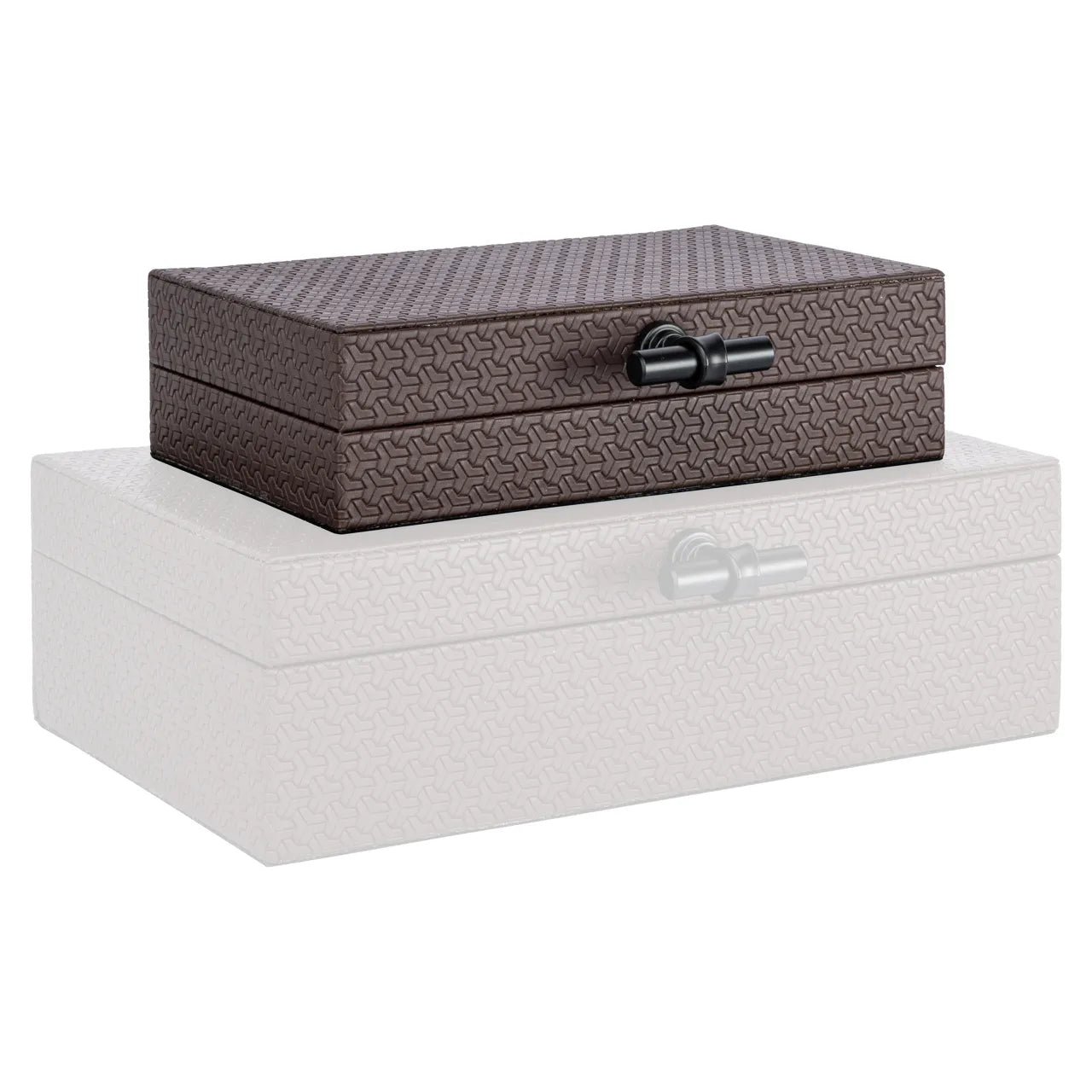 Richmond Interiors Billie Dark Brown Faux Leather Storage Box Small