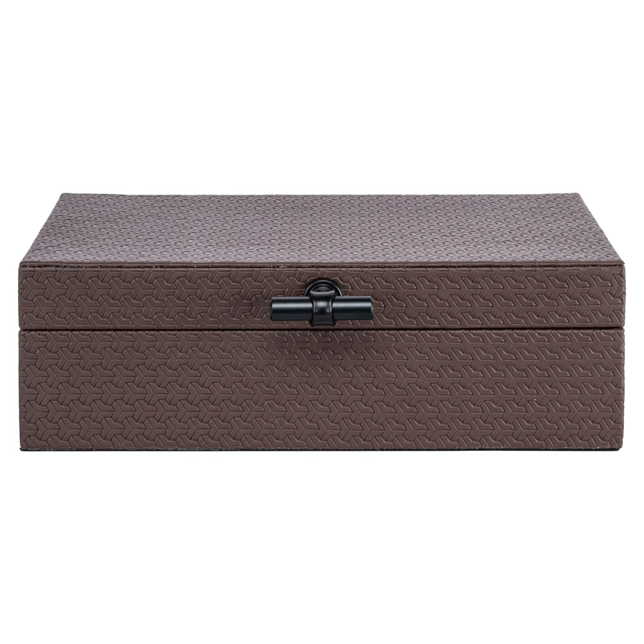 Richmond Interiors Billie Dark Brown Faux Leather Storage Box Large
