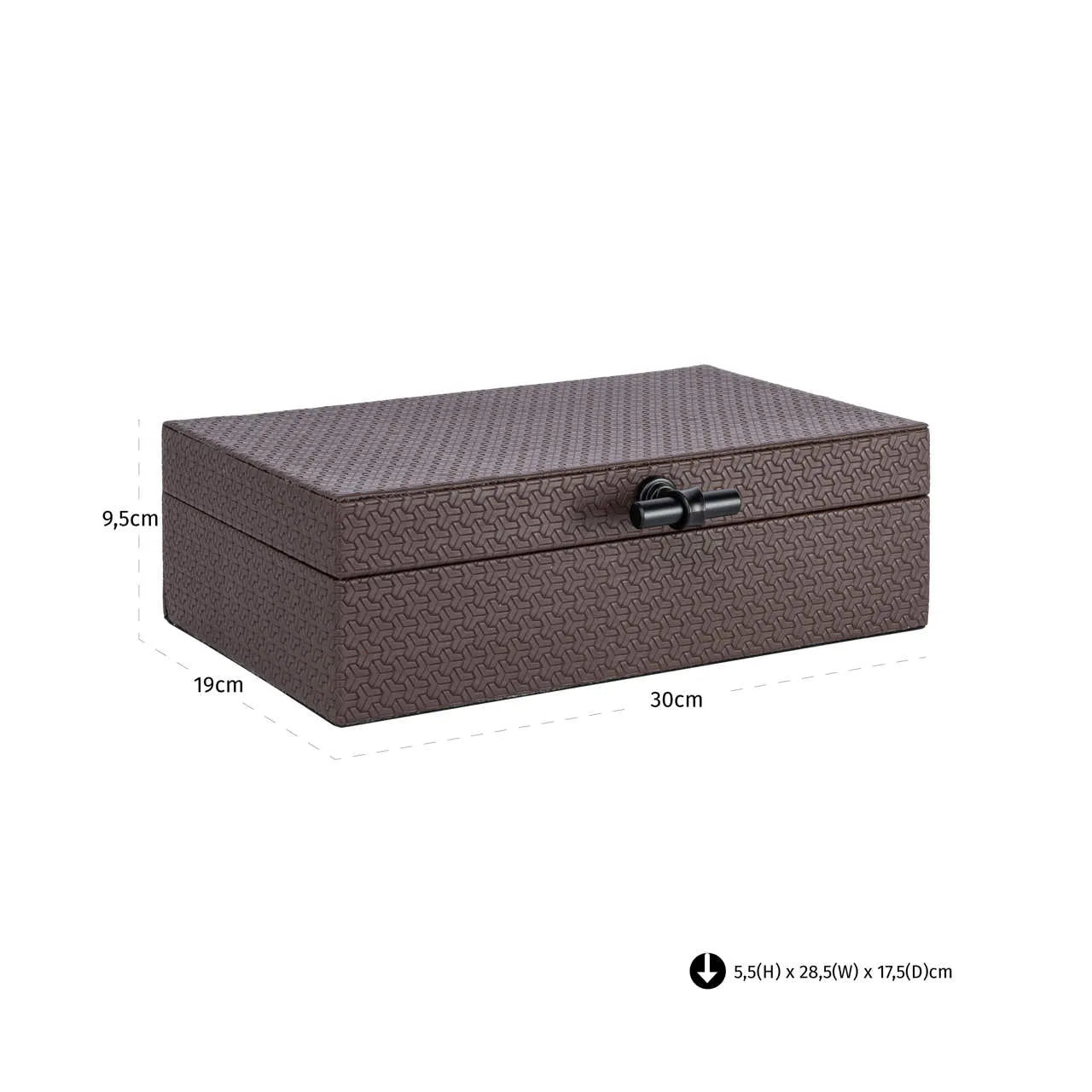 Richmond Interiors Billie Dark Brown Faux Leather Storage Box Large