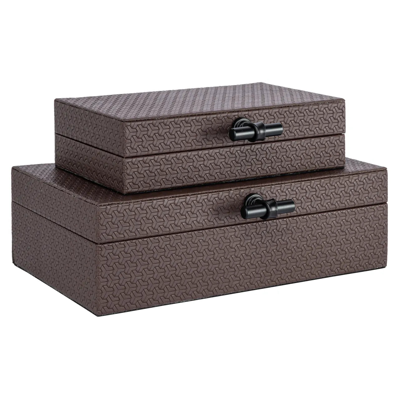 Richmond Interiors Billie Dark Brown Faux Leather Storage Box Large