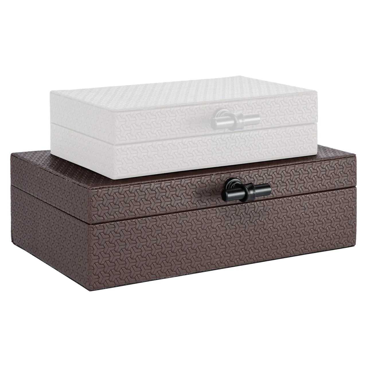 Richmond Interiors Billie Dark Brown Faux Leather Storage Box Large