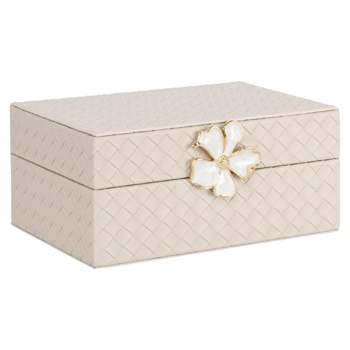 Richmond Interiors Lillie Ivory Faux Leather Storage Box Small
