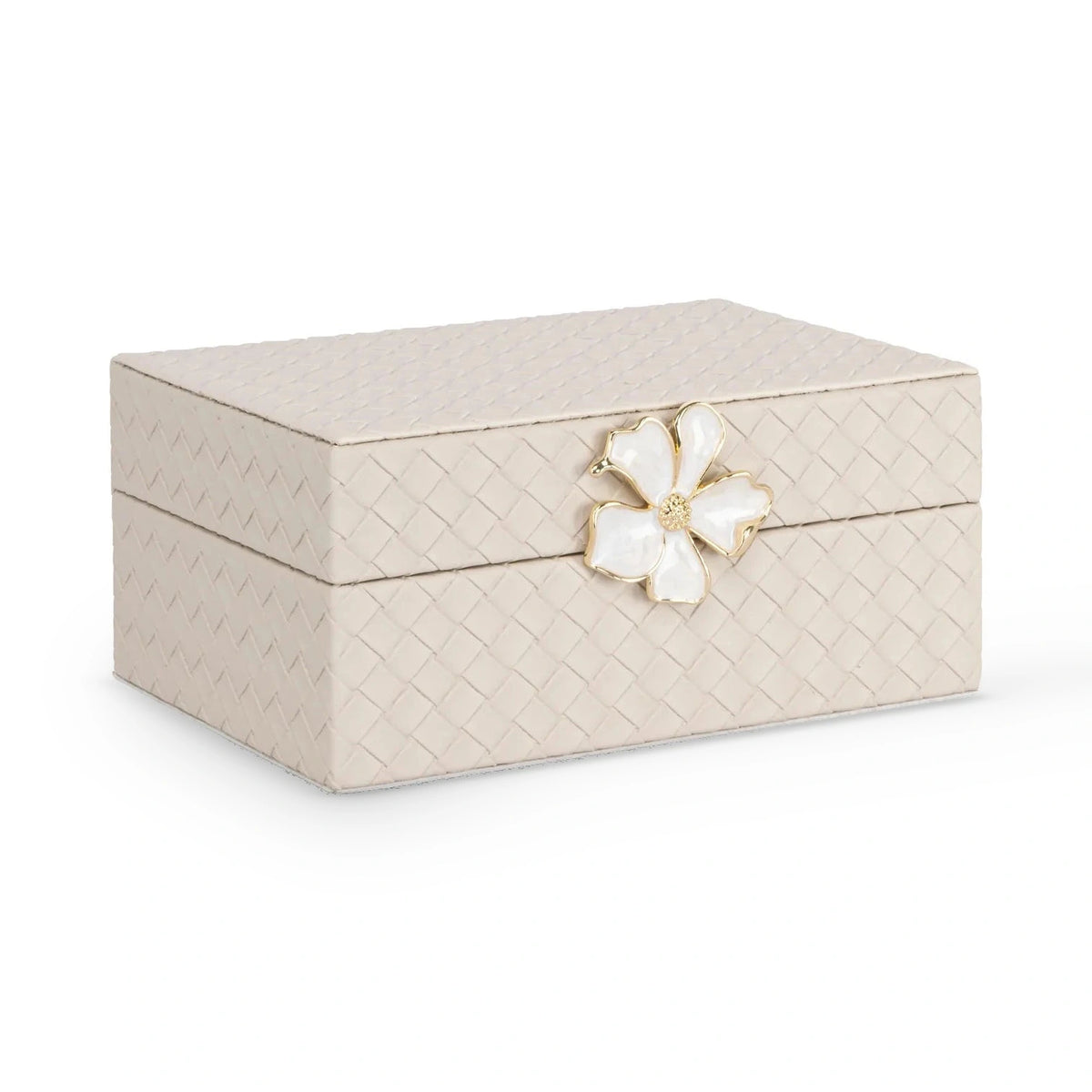 Richmond Interiors Lillie Ivory Faux Leather Storage Box Small