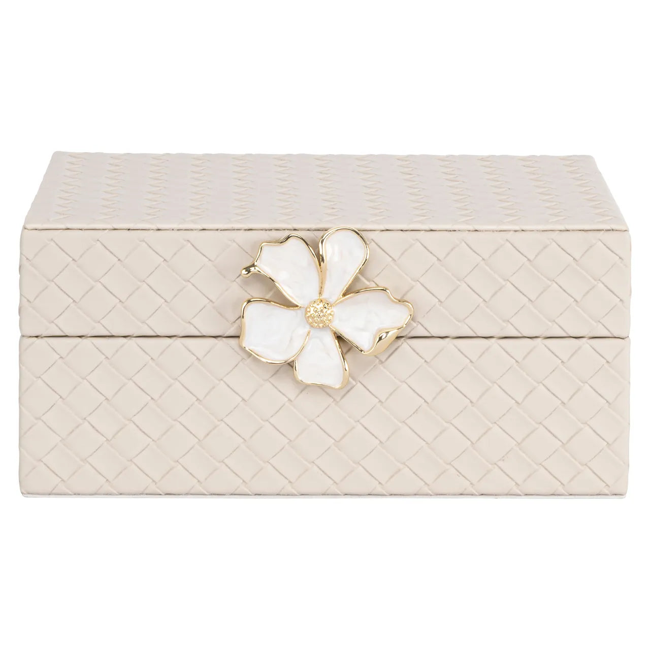 Richmond Interiors Lillie Ivory Faux Leather Storage Box Small