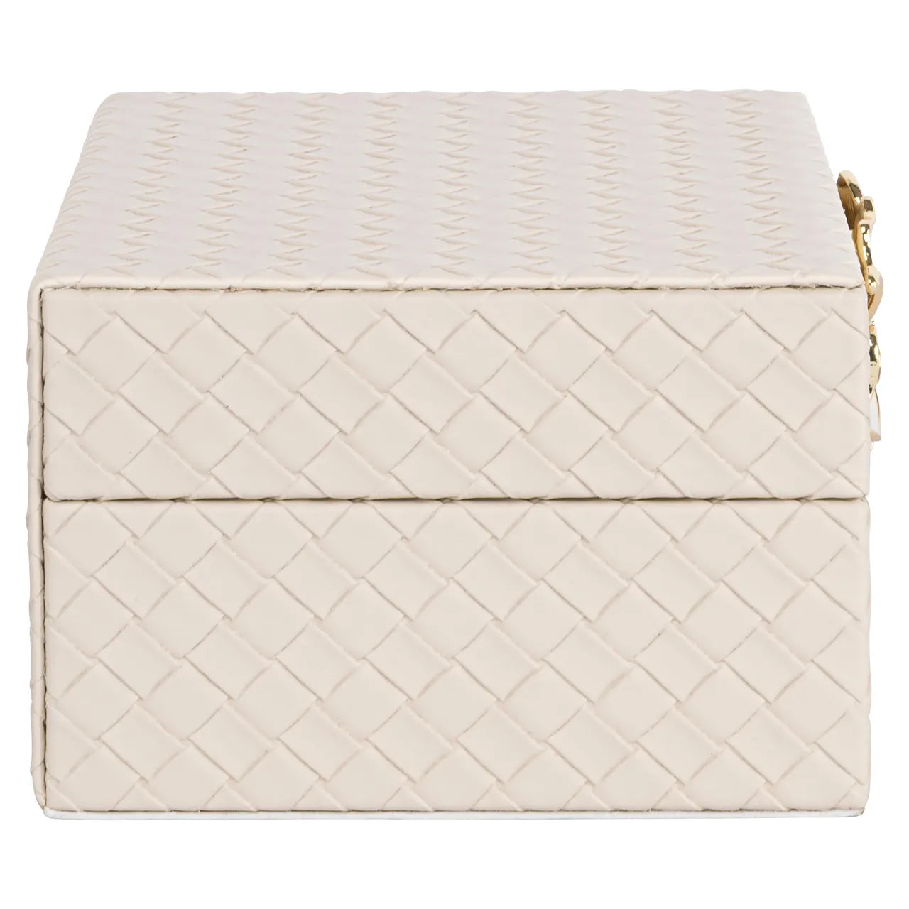 Richmond Interiors Lillie Ivory Faux Leather Storage Box Small