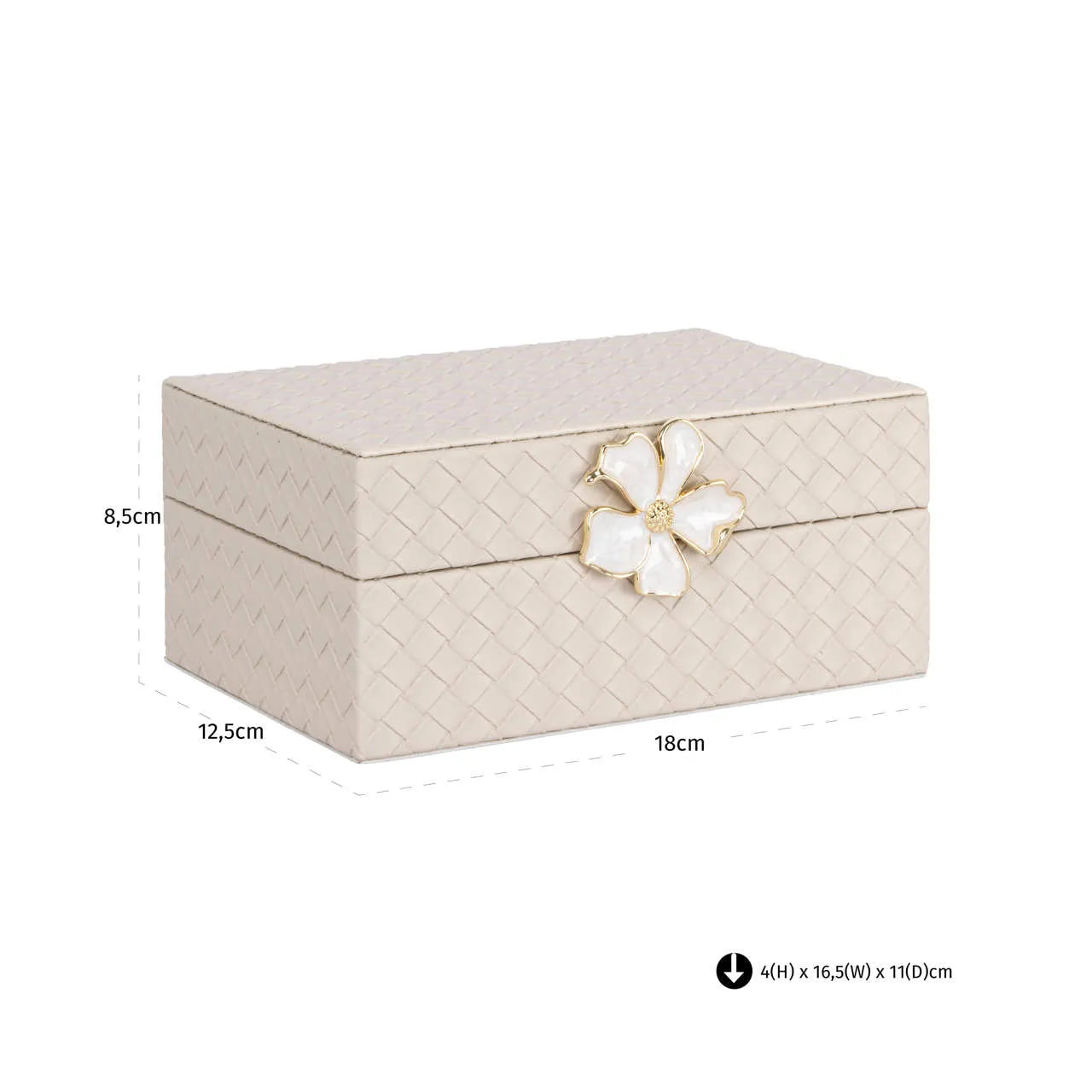Richmond Interiors Lillie Ivory Faux Leather Storage Box Small