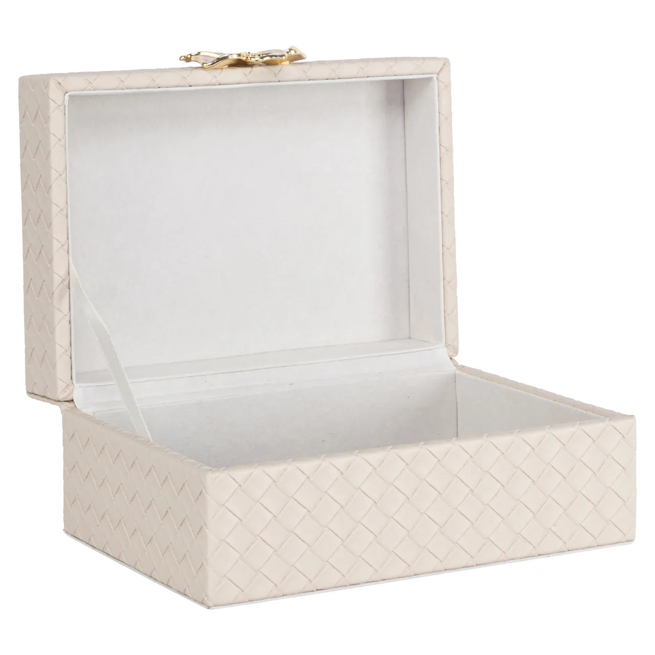 Richmond Interiors Lillie Ivory Faux Leather Storage Box Small