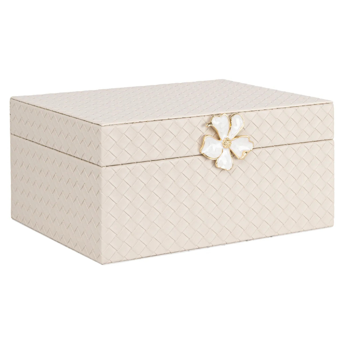 Richmond Interiors Lillie Ivory Faux Leather Storage Box Large