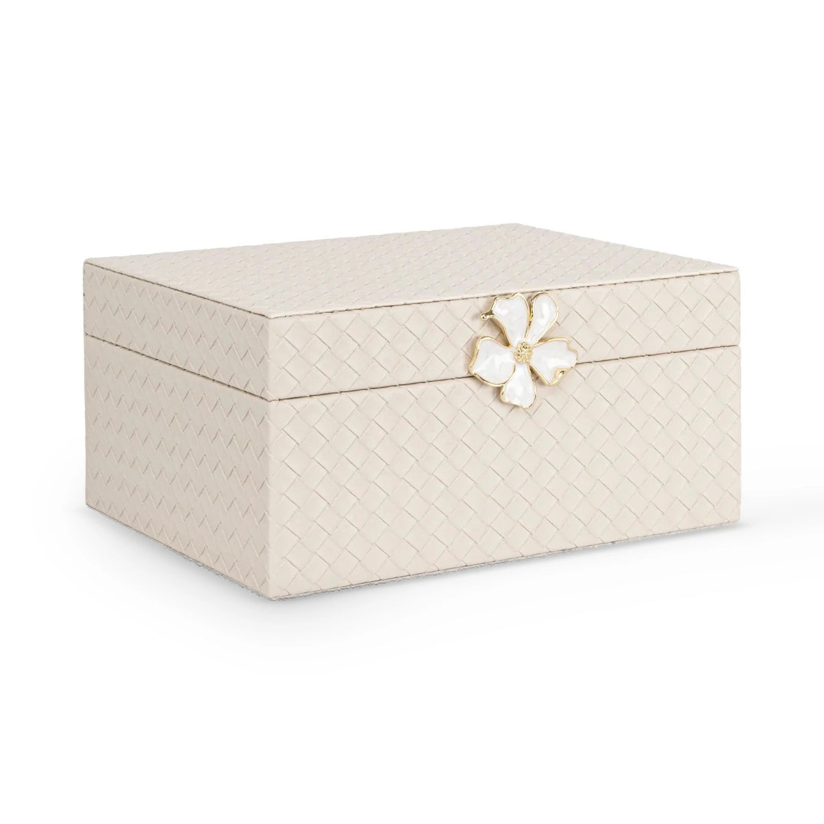 Richmond Interiors Lillie Ivory Faux Leather Storage Box Large