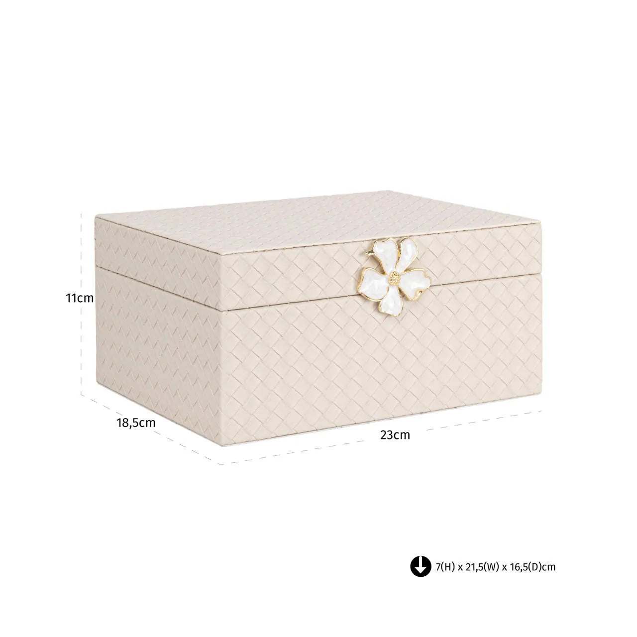 Richmond Interiors Lillie Ivory Faux Leather Storage Box Large