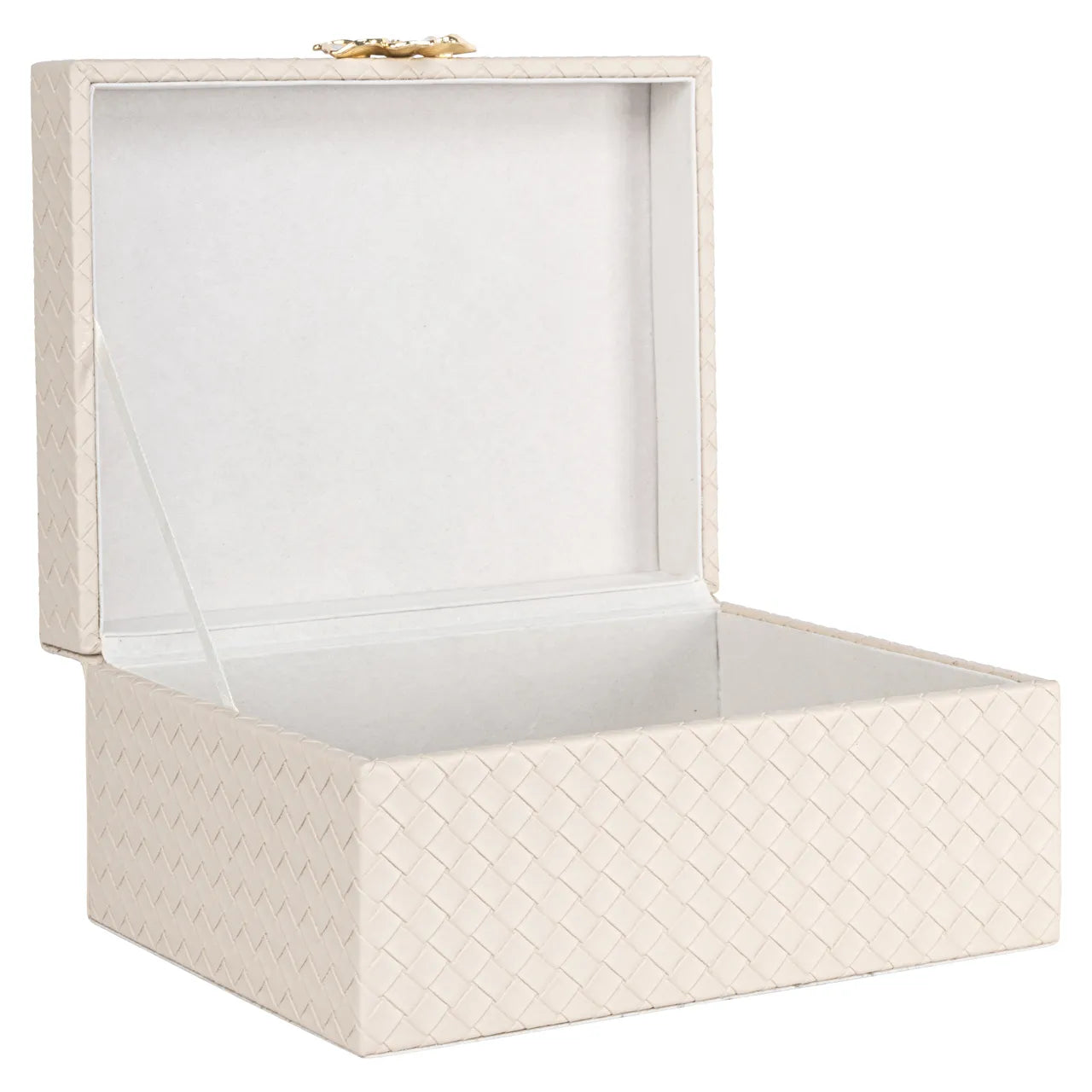 Richmond Interiors Lillie Ivory Faux Leather Storage Box Large