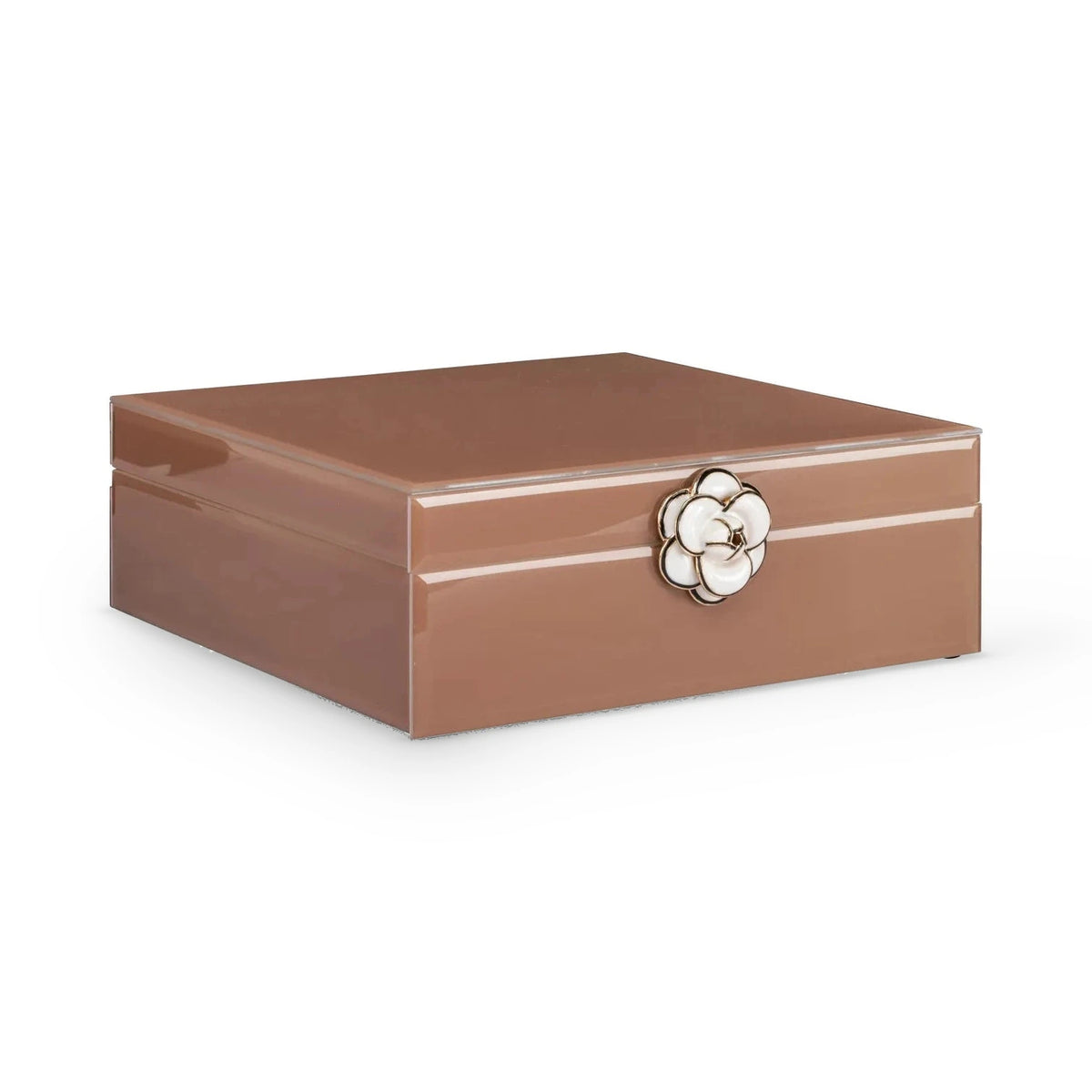 Richmond Interiors Floral Brown Glass Storage Box Large