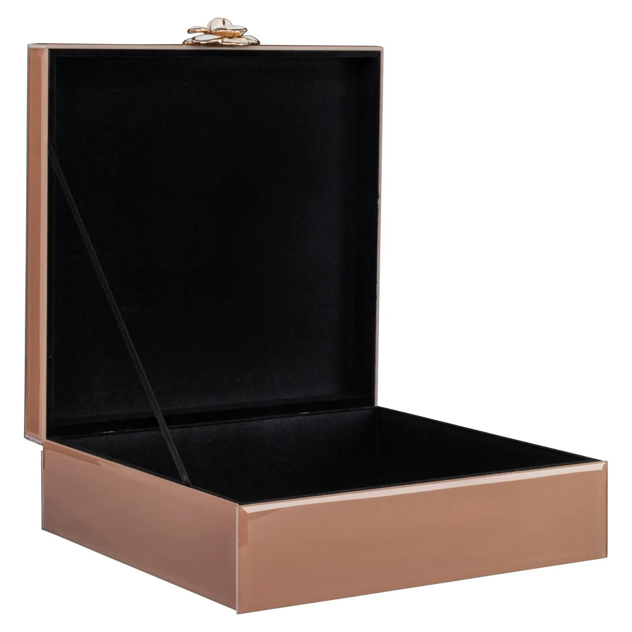 Richmond Interiors Floral Brown Glass Storage Box Large