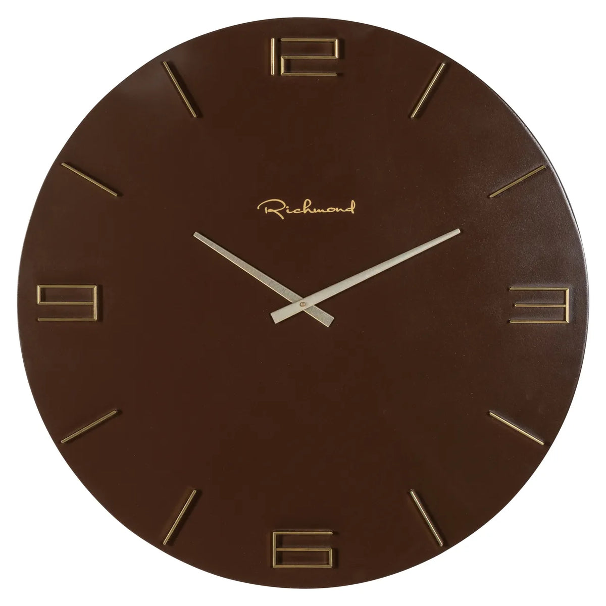 Richmond Interiors Byram Chestnut Brown Brass Wall Clock