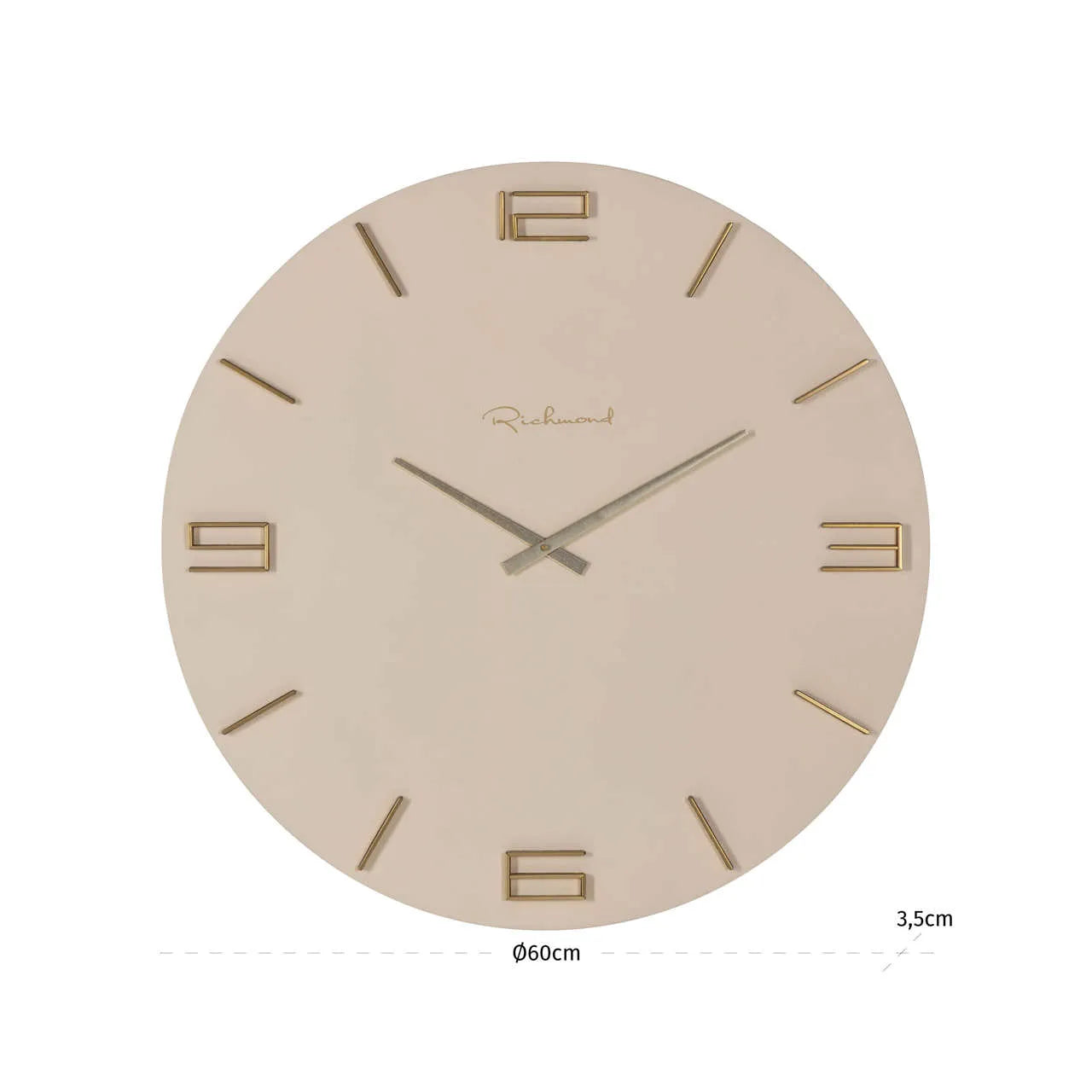 Richmond Interiors Byram Tapioca Brass Wall Clock