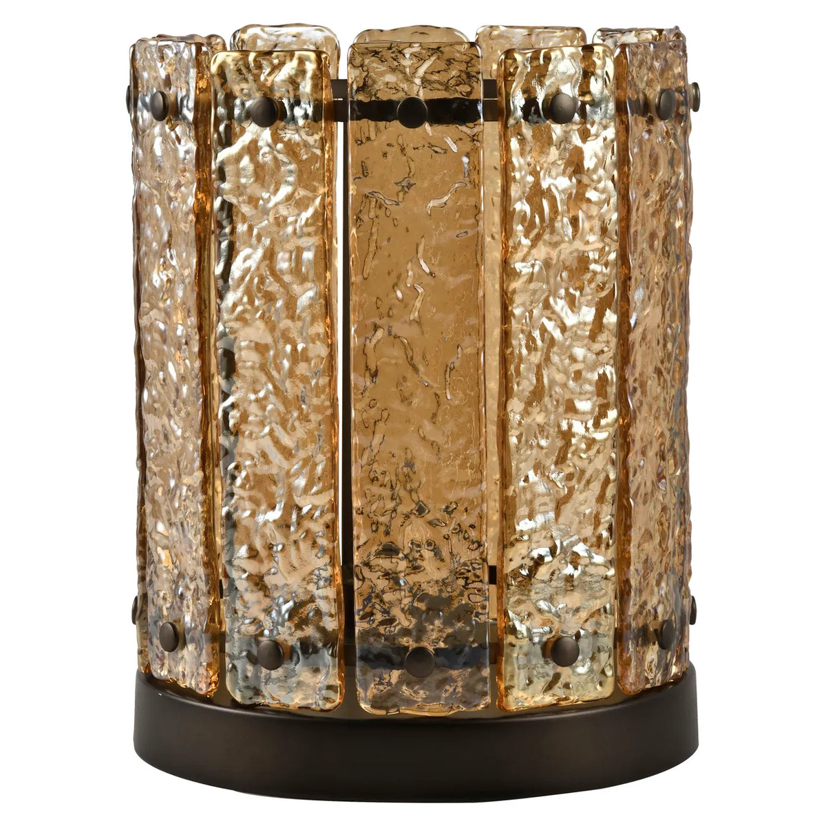 Richmond Interiors Aura Amber Glass Hurricane Candle Holder Small