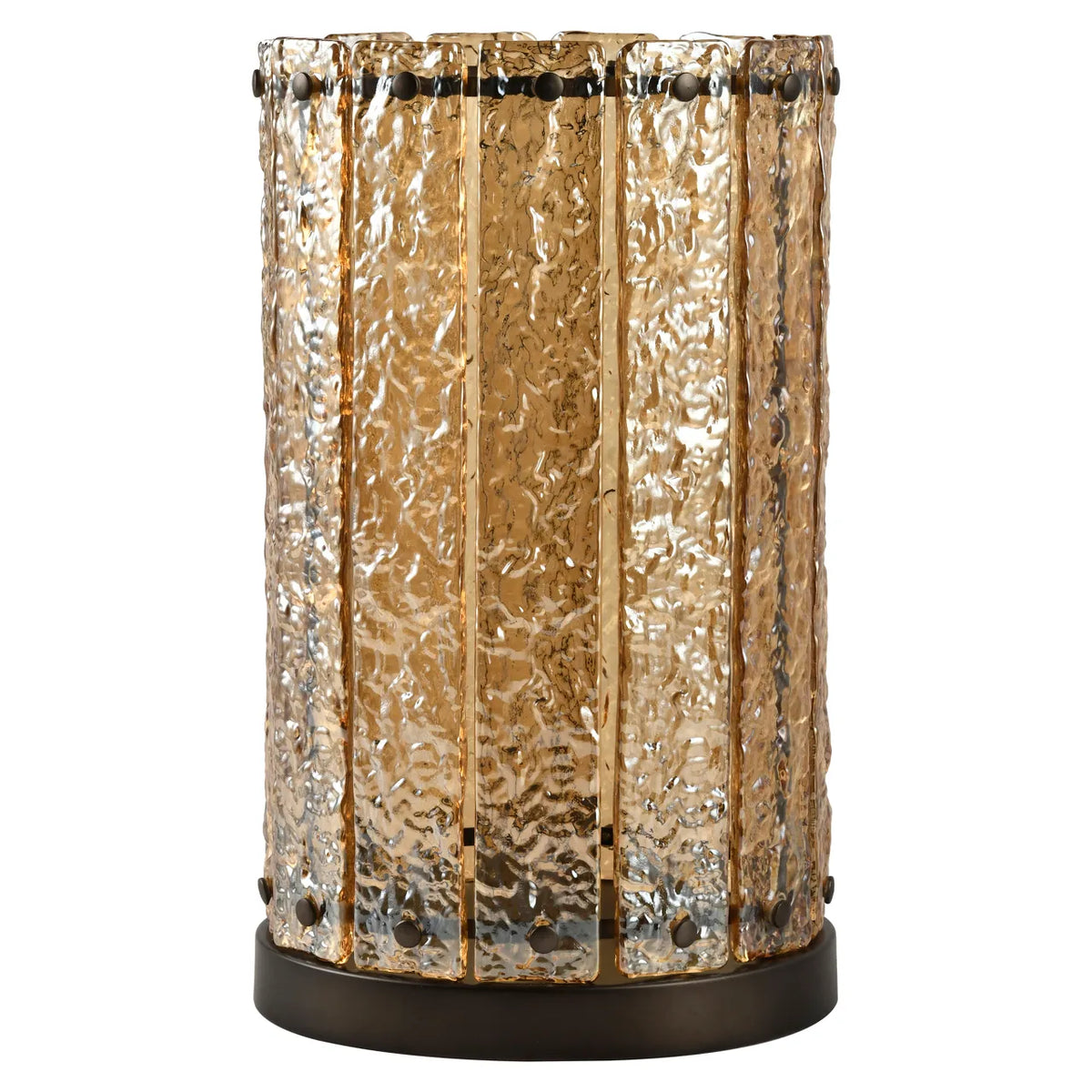 Richmond Interiors Aura Amber Glass Hurricane Candle Holder Large