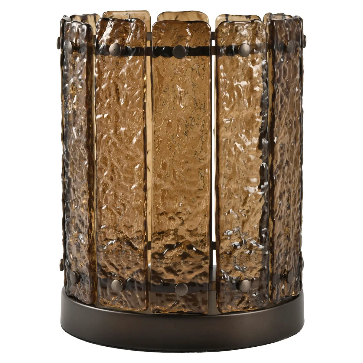 Richmond Interiors Nuri Brown Glass Hurricane Candle Holder Small