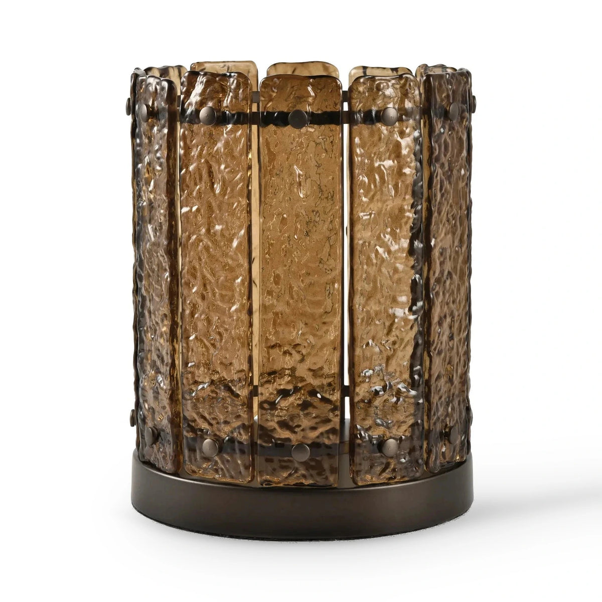 Richmond Interiors Nuri Brown Glass Hurricane Candle Holder Small