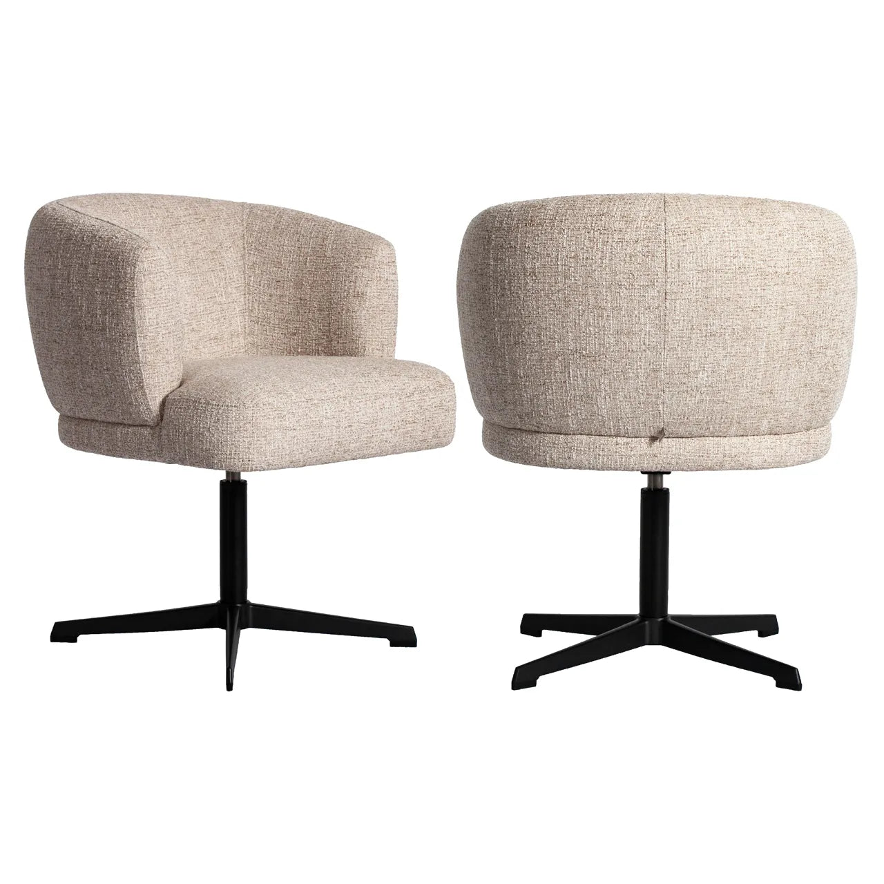 Richmond Interiors Dinan Cream Tweed Swivel Dining Chair