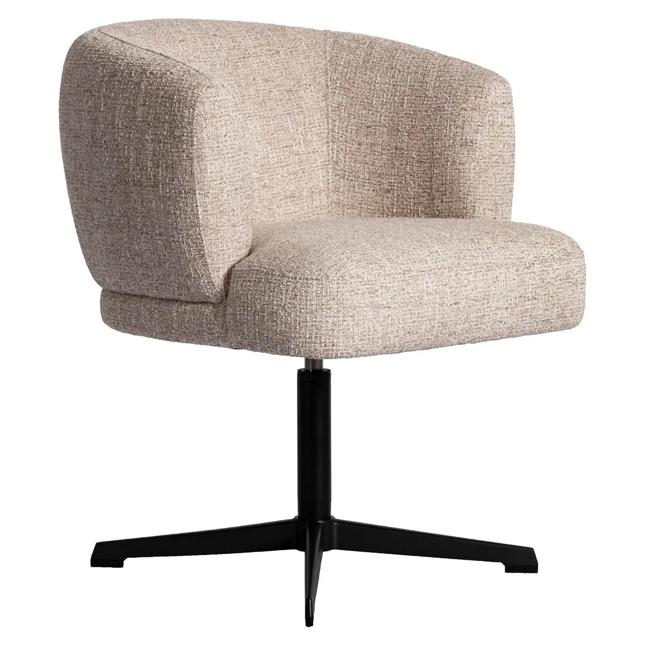 Richmond Interiors Dinan Cream Tweed Swivel Dining Chair