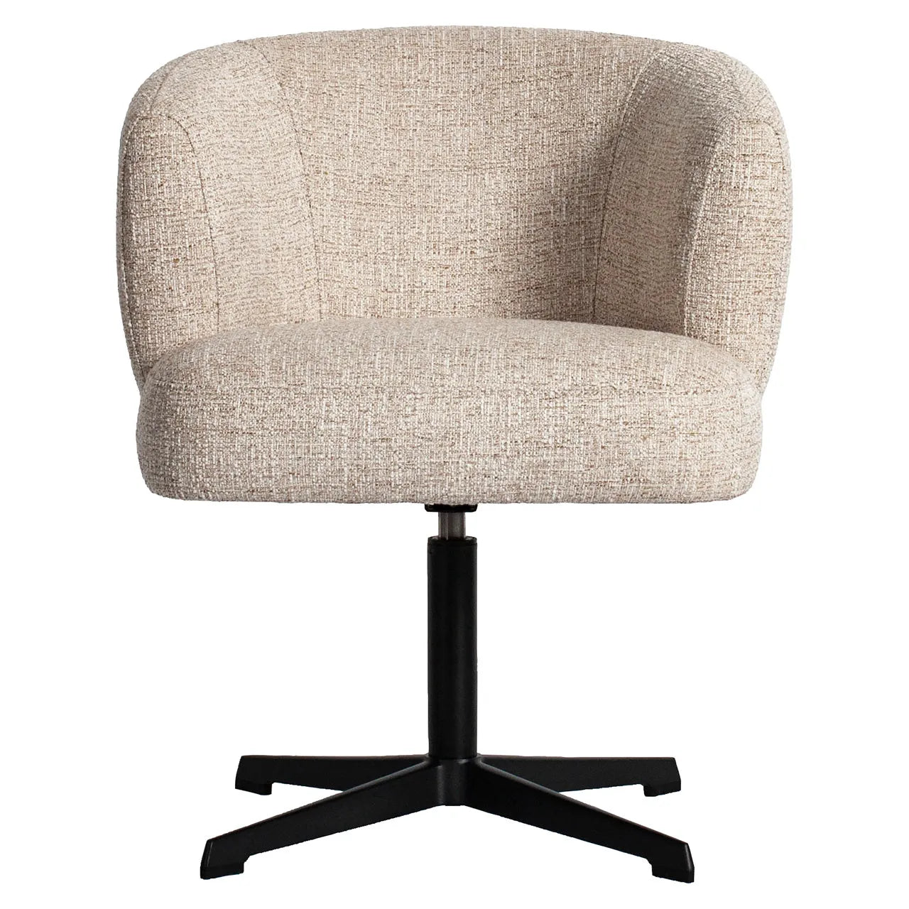 Richmond Interiors Dinan Cream Tweed Swivel Dining Chair
