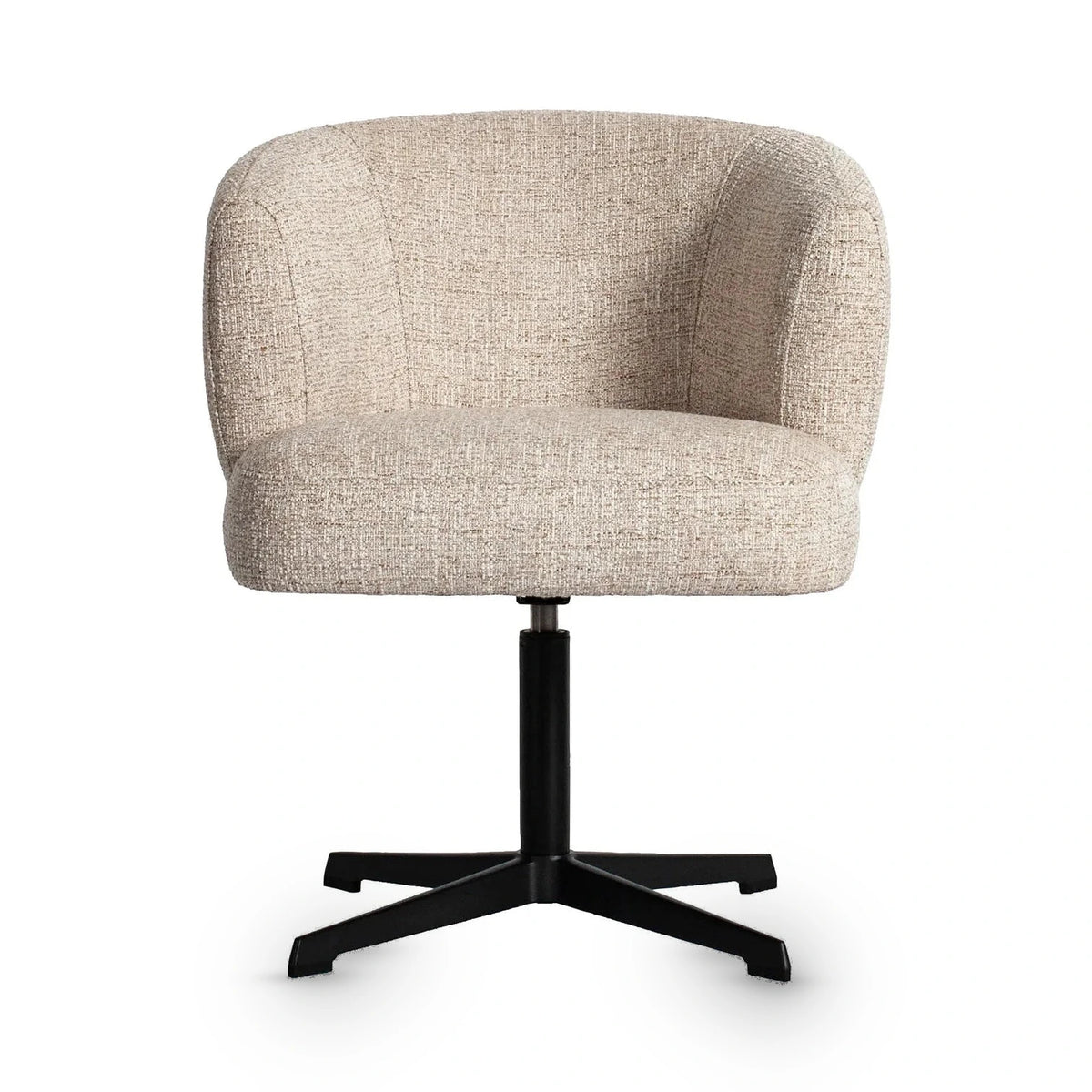 Richmond Interiors Dinan Cream Tweed Swivel Dining Chair