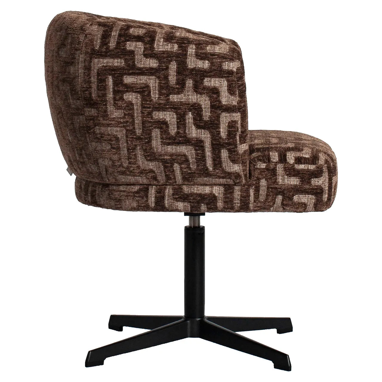 Richmond Interiors Dinan Brown Labyrinth Chenille Swivel Dining Chair