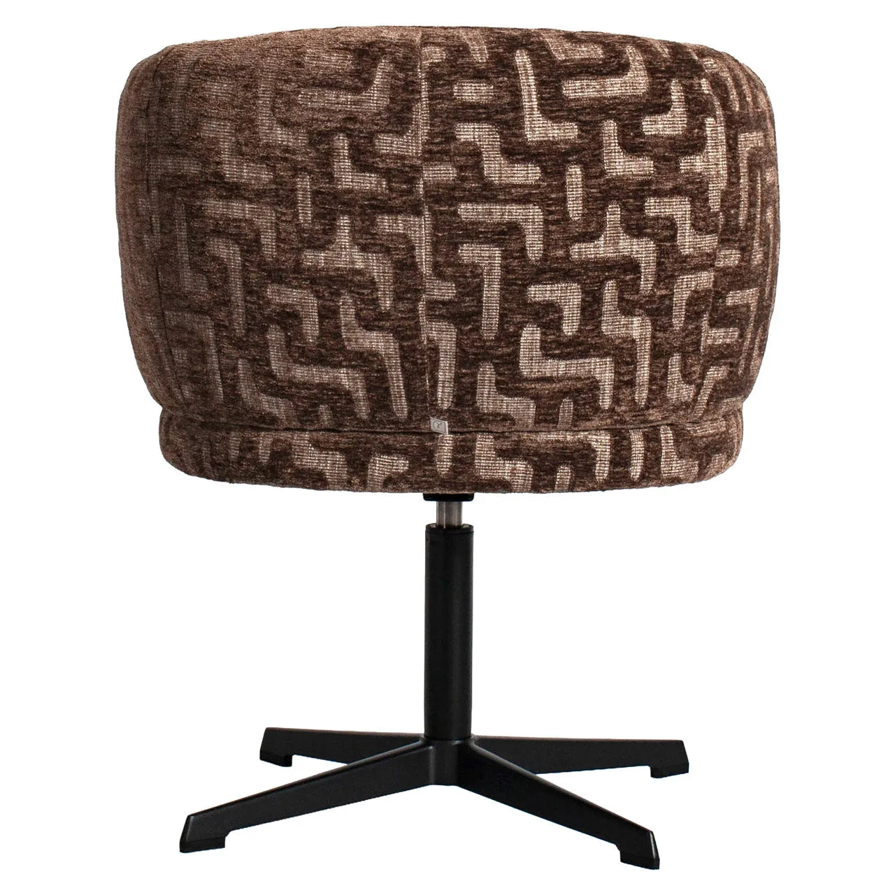Richmond Interiors Dinan Brown Labyrinth Chenille Swivel Dining Chair