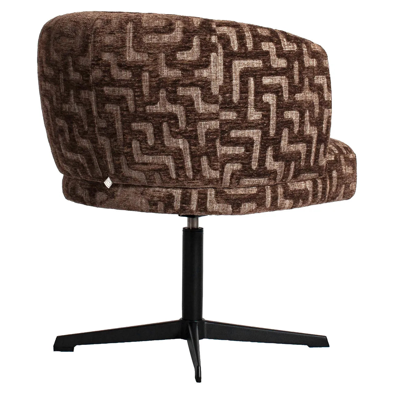 Richmond Interiors Dinan Brown Labyrinth Chenille Swivel Dining Chair
