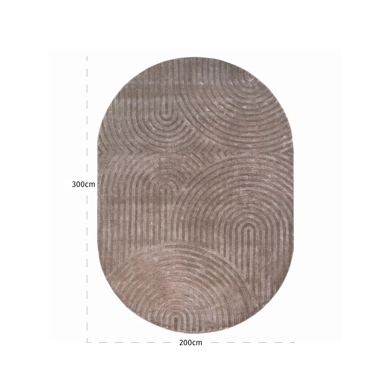 Richmond Interiors Bayon Taupe Viscose & Cotton Rug 200x300cm
