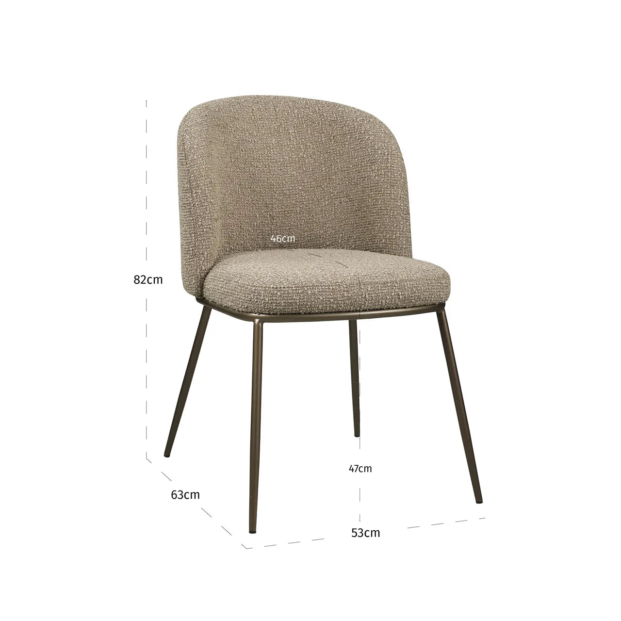 Richmond Interiors Set of 2 Elvi Mocca Chunky Dining Chairs
