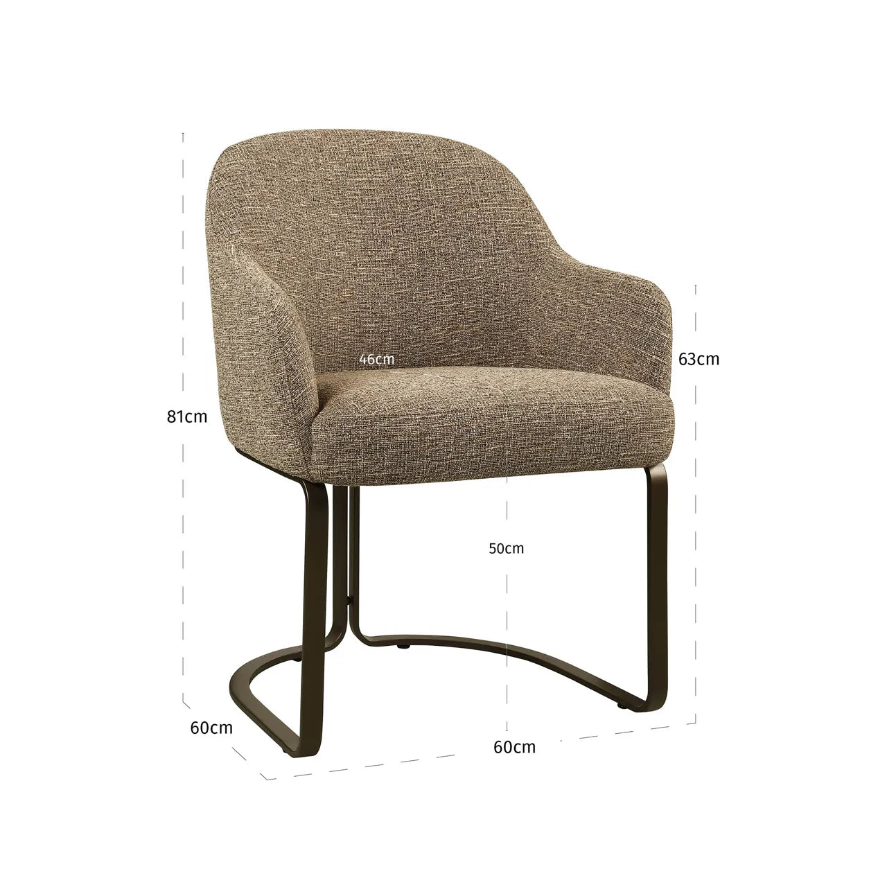 Richmond Interiors Hadley Brown Tweed Dining Chair