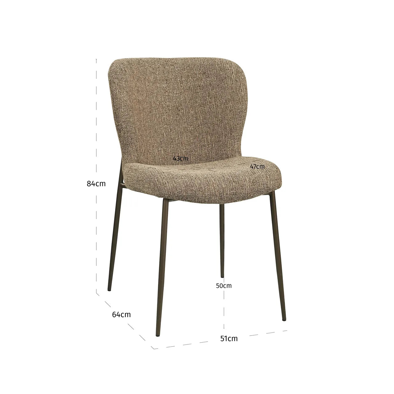 Richmond Interiors Set of 2 Odarby Brown Tweed Dining Chairs