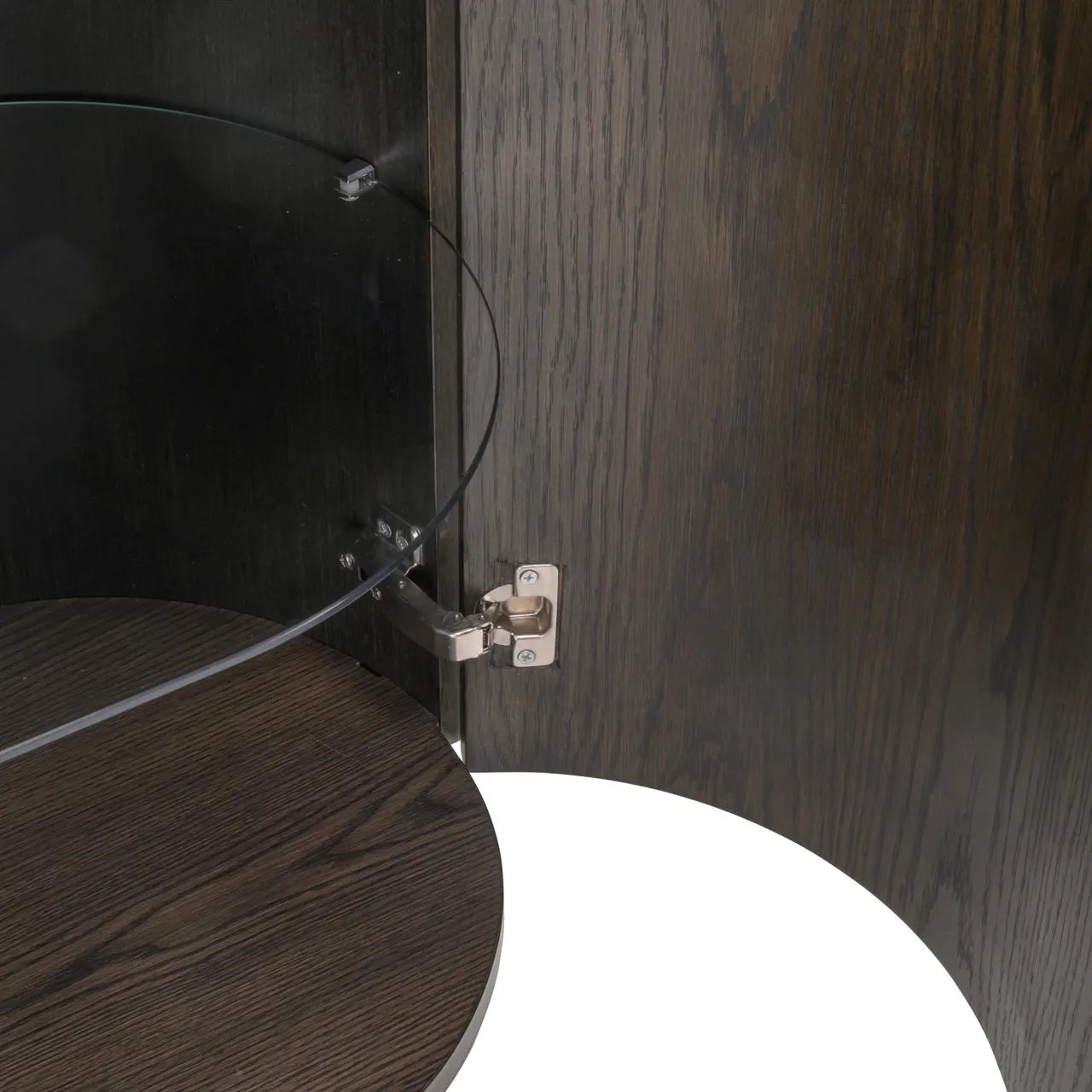 Richmond Interiors Langford Brown Oak Wood & Marble Ceramic Display Cabinet