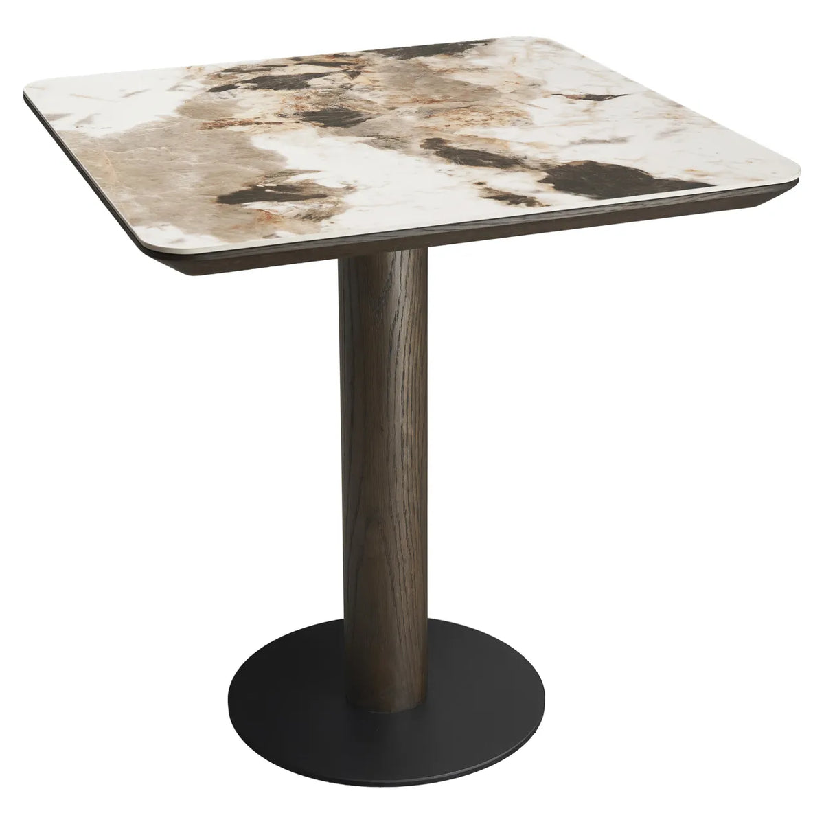 Richmond Interiors Langford Brown Oak Wood & Marble Bistro Table
