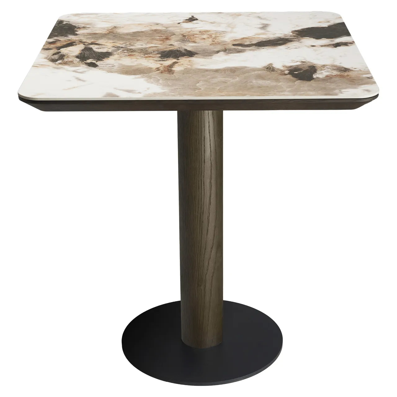 Richmond Interiors Langford Brown Oak Wood & Marble Bistro Table