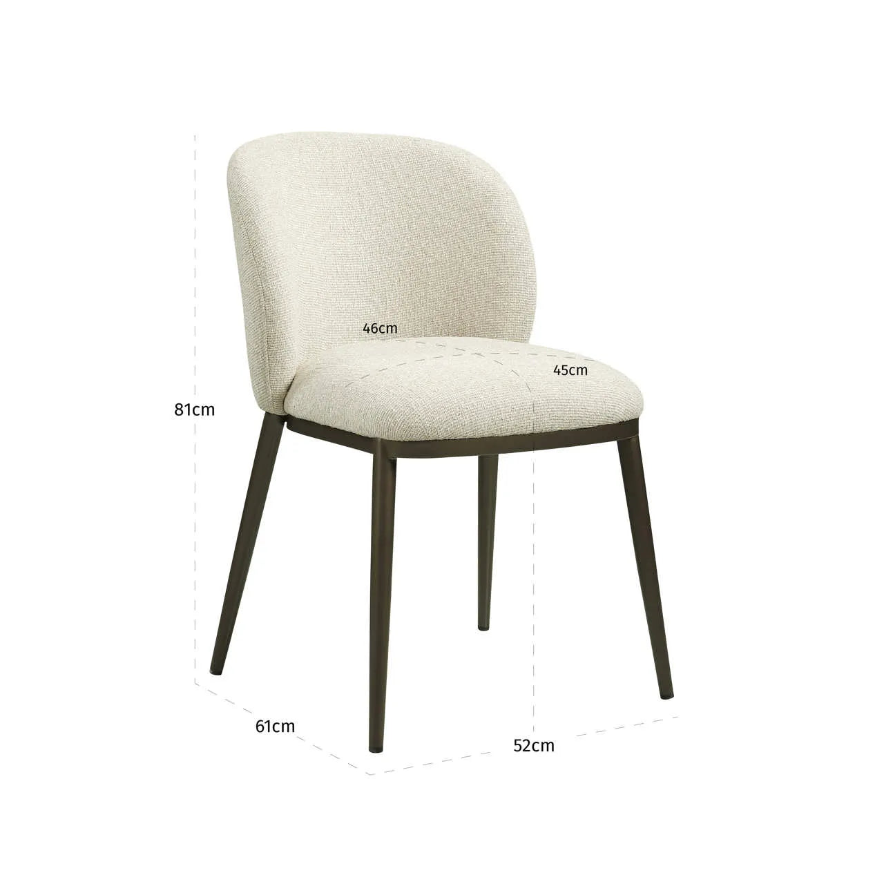 Richmond Interiors Gandy Taupe Boucle Dining Chair