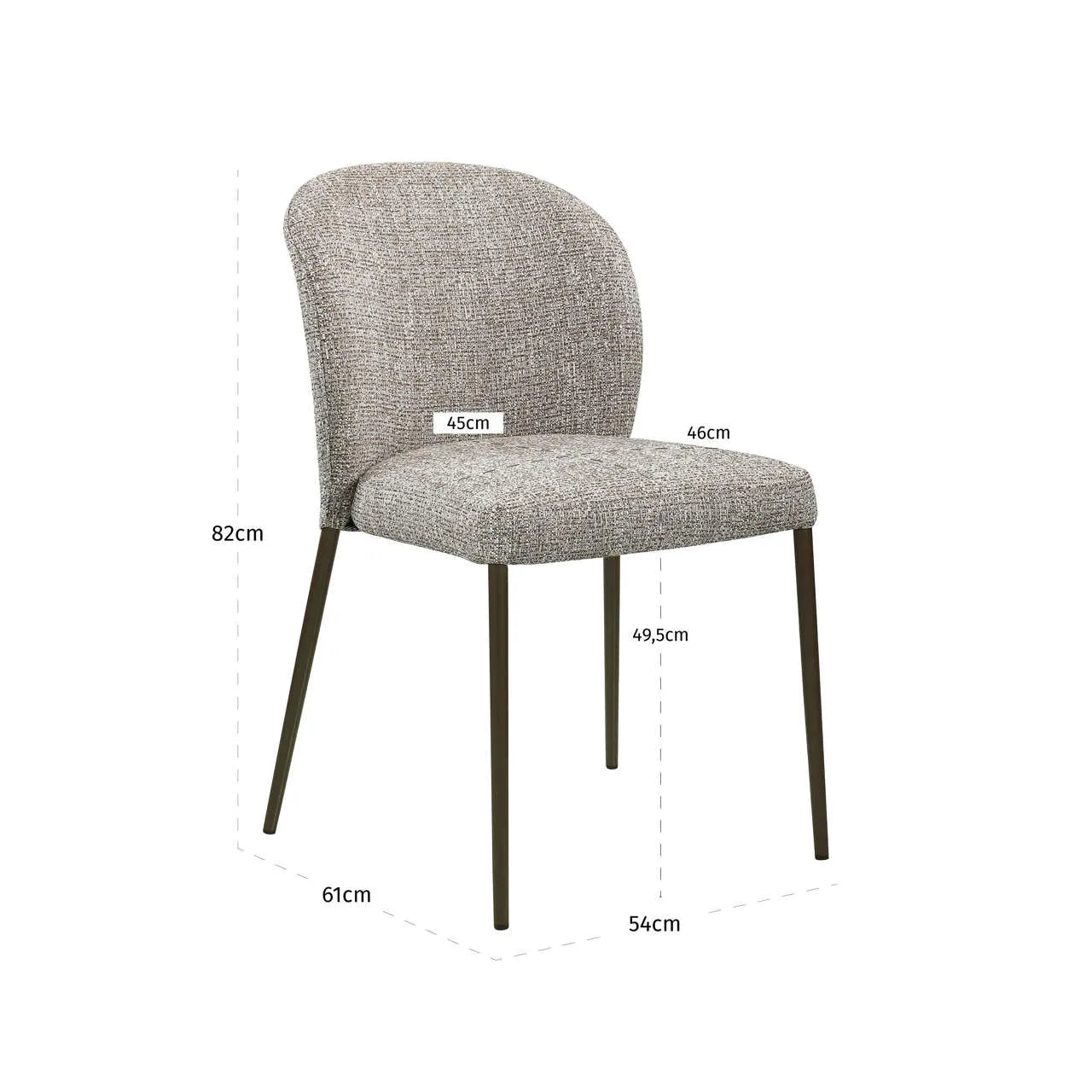 Richmond Interiors Set of 2 Stacker Earth Tweed Dining Chairs