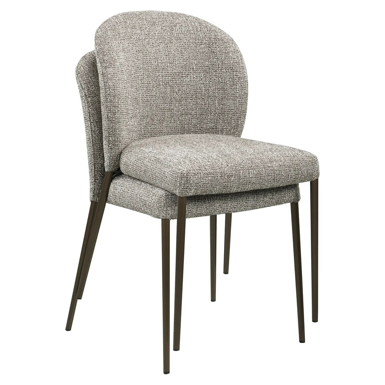 Richmond Interiors Set of 2 Stacker Earth Tweed Dining Chairs