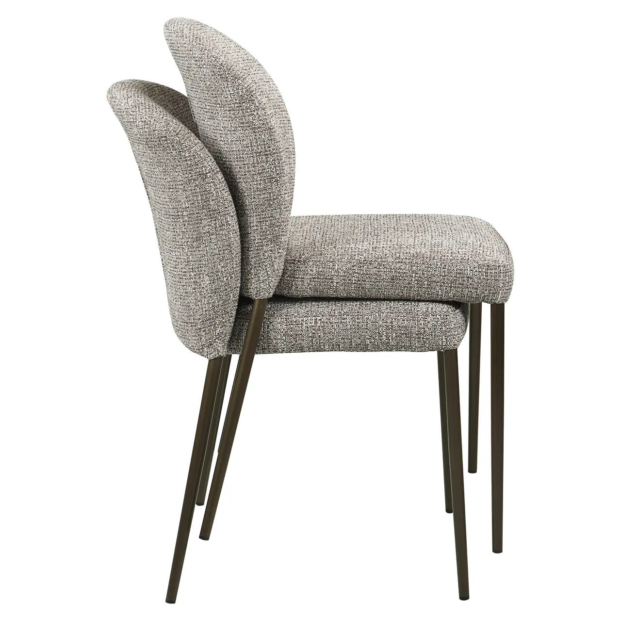 Richmond Interiors Set of 2 Stacker Earth Tweed Dining Chairs