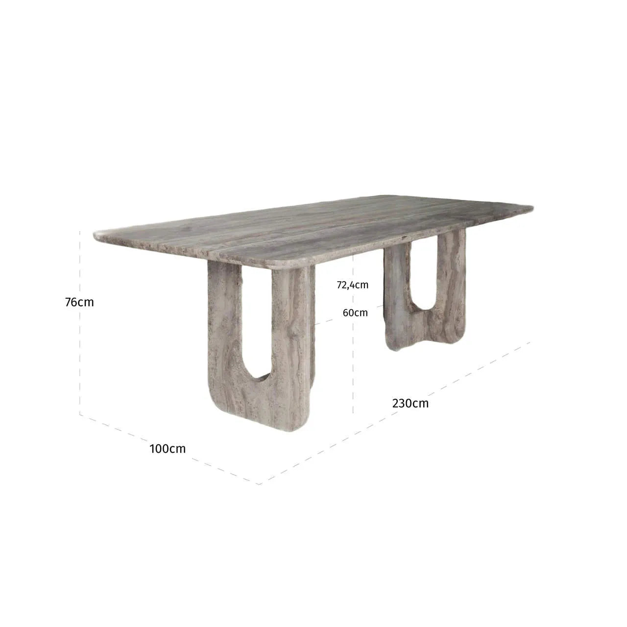Richmond Interiors Westin Grey Travertine Dining Table 230cm